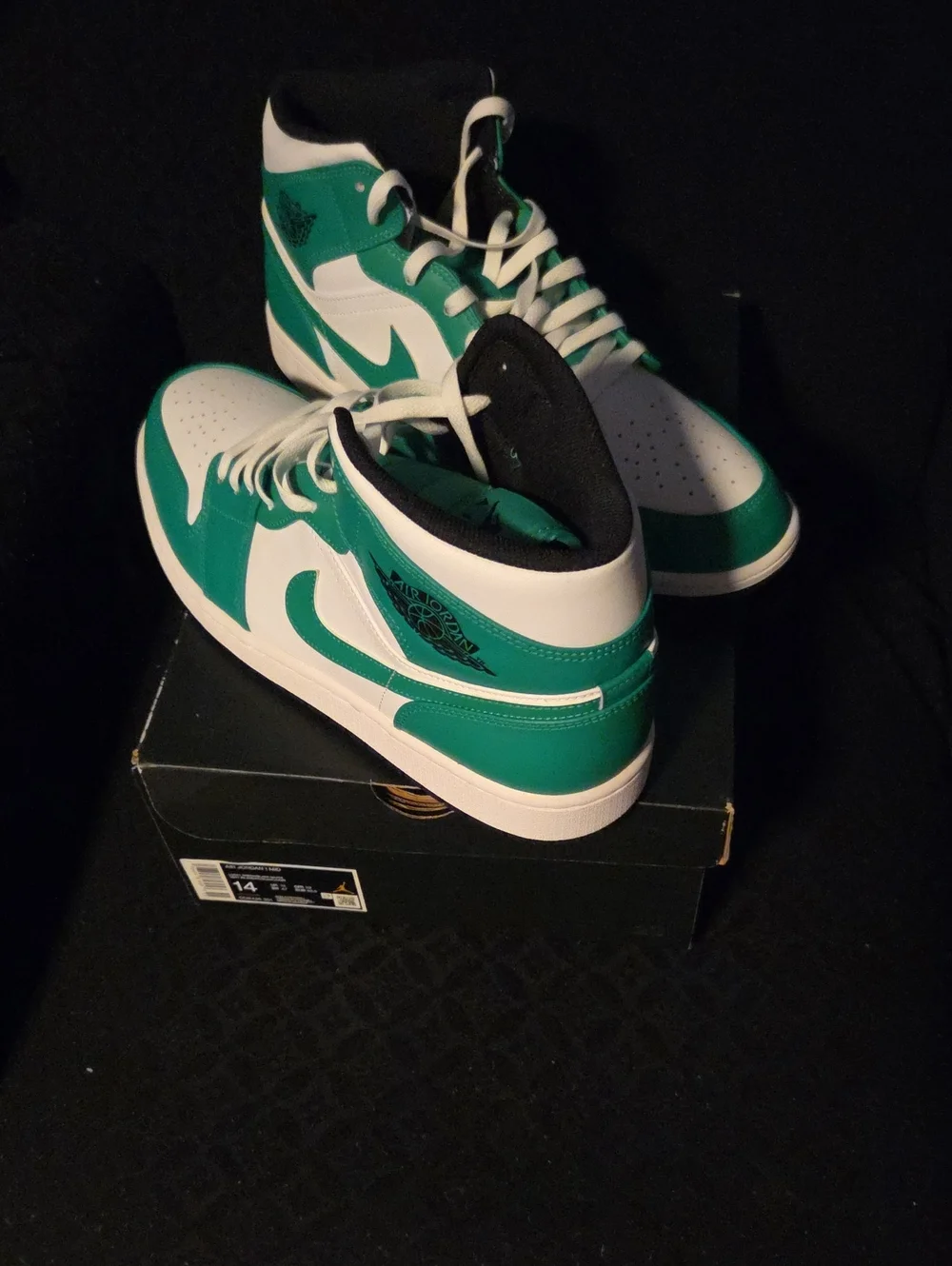 Men's High-Top Athletic Sneakers in White and Teal